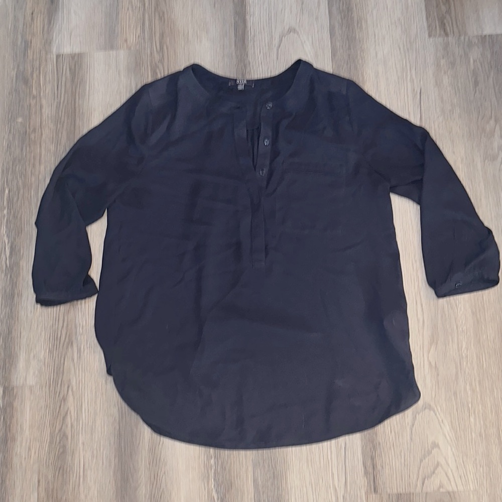 NYDJ not your daughters jeans perfect blouse top tunic 3/4 sleeve medium